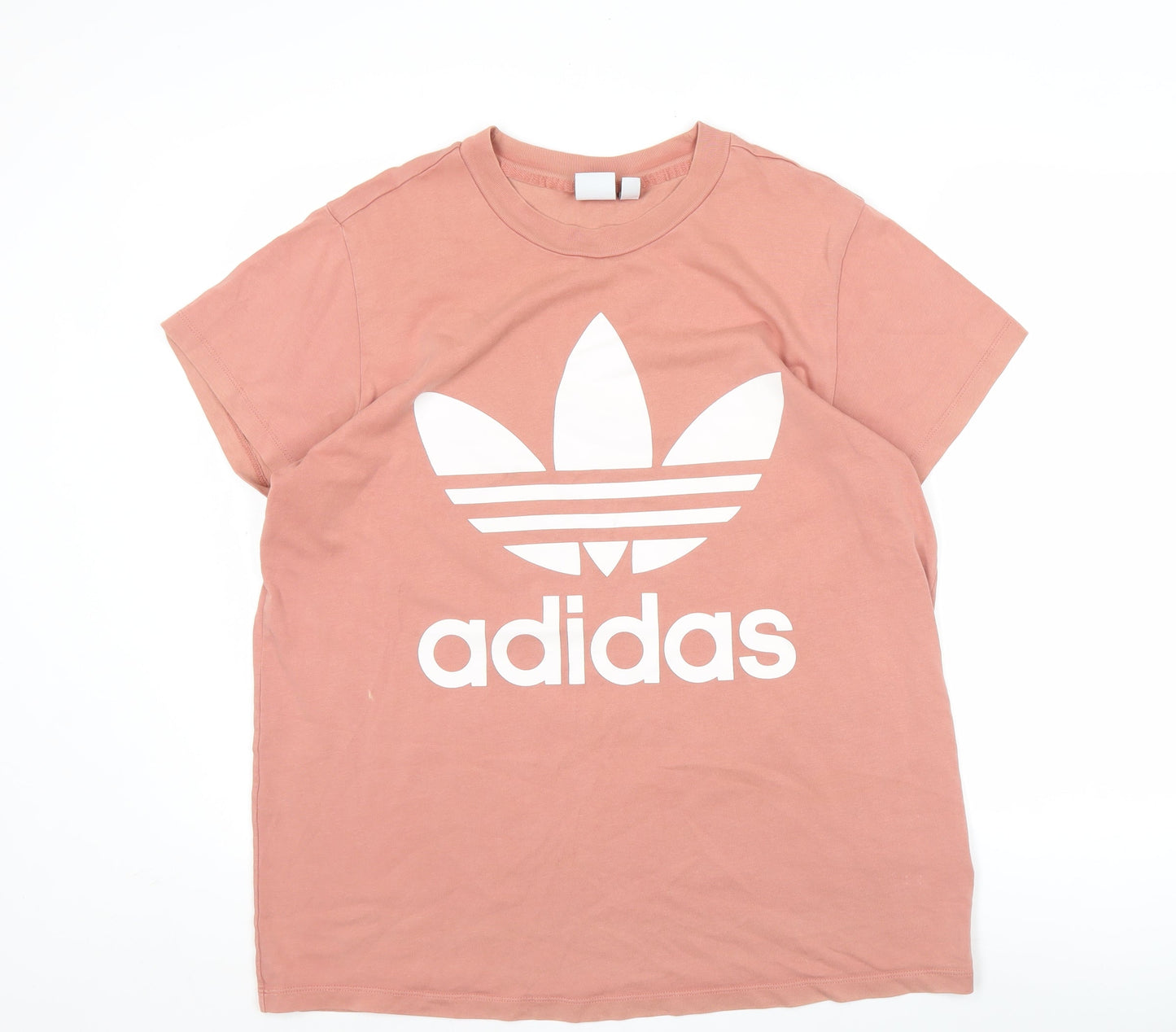 Adidas Womens Pink T-Shirt L Short Sleeve 100% Cotton Casual