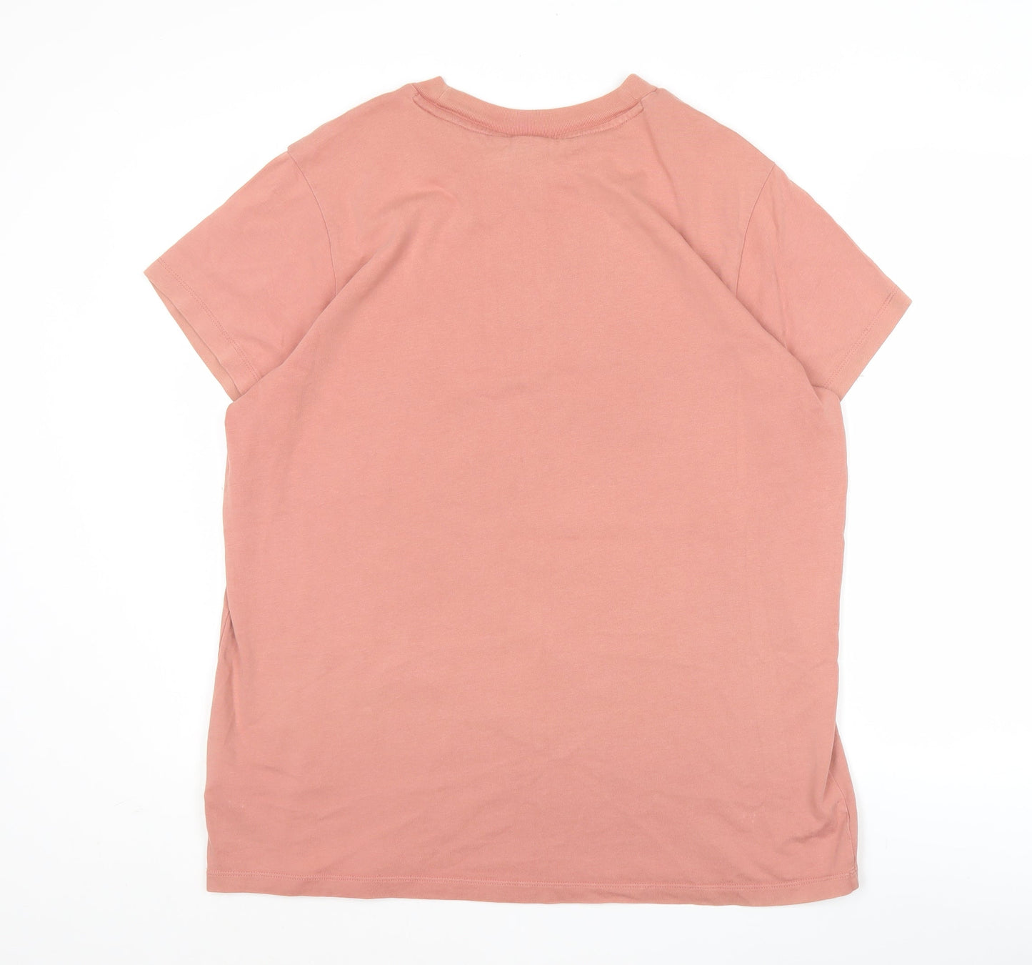 Adidas Womens Pink T-Shirt L Short Sleeve 100% Cotton Casual