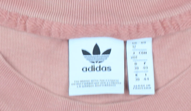 Adidas Womens Pink T-Shirt L Short Sleeve 100% Cotton Casual
