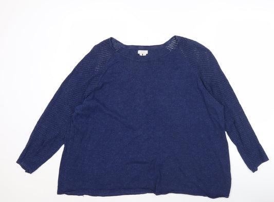 Fat Face Womens Blue Cotton Relaxed Tunic Top Size 18