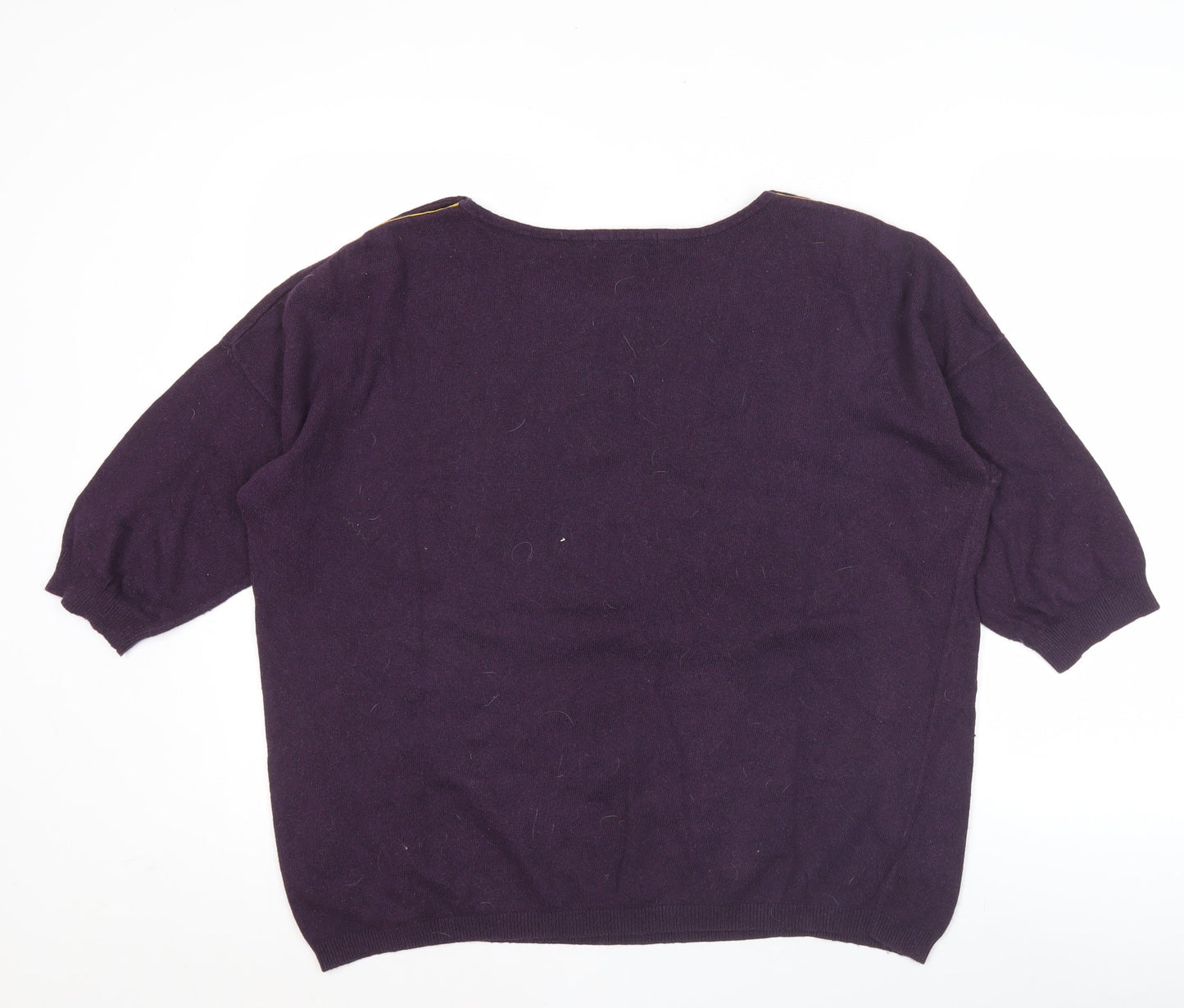 Boden Womens Purple Boat Neck 3/4 Sleeve Pullover Jumper Size 10