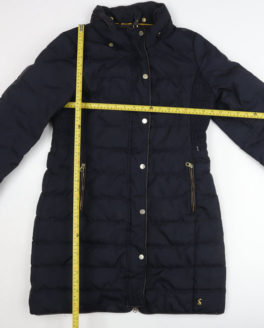 Joules Womens Blue Size 14 Long Puffer Coat Jacket Winter Travel