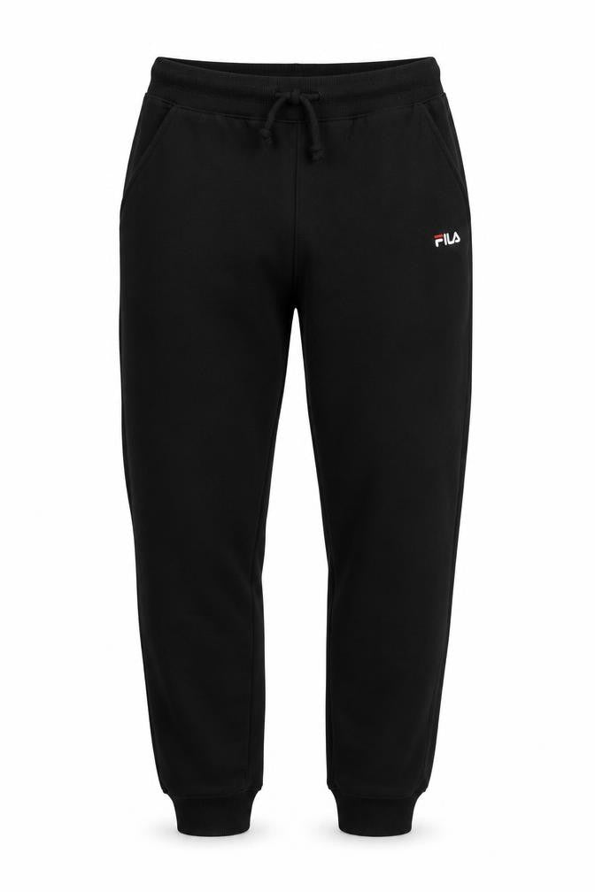 Front view of Fila Men’s Black Jogger Trousers, size S, Regular Fit Sportswear
