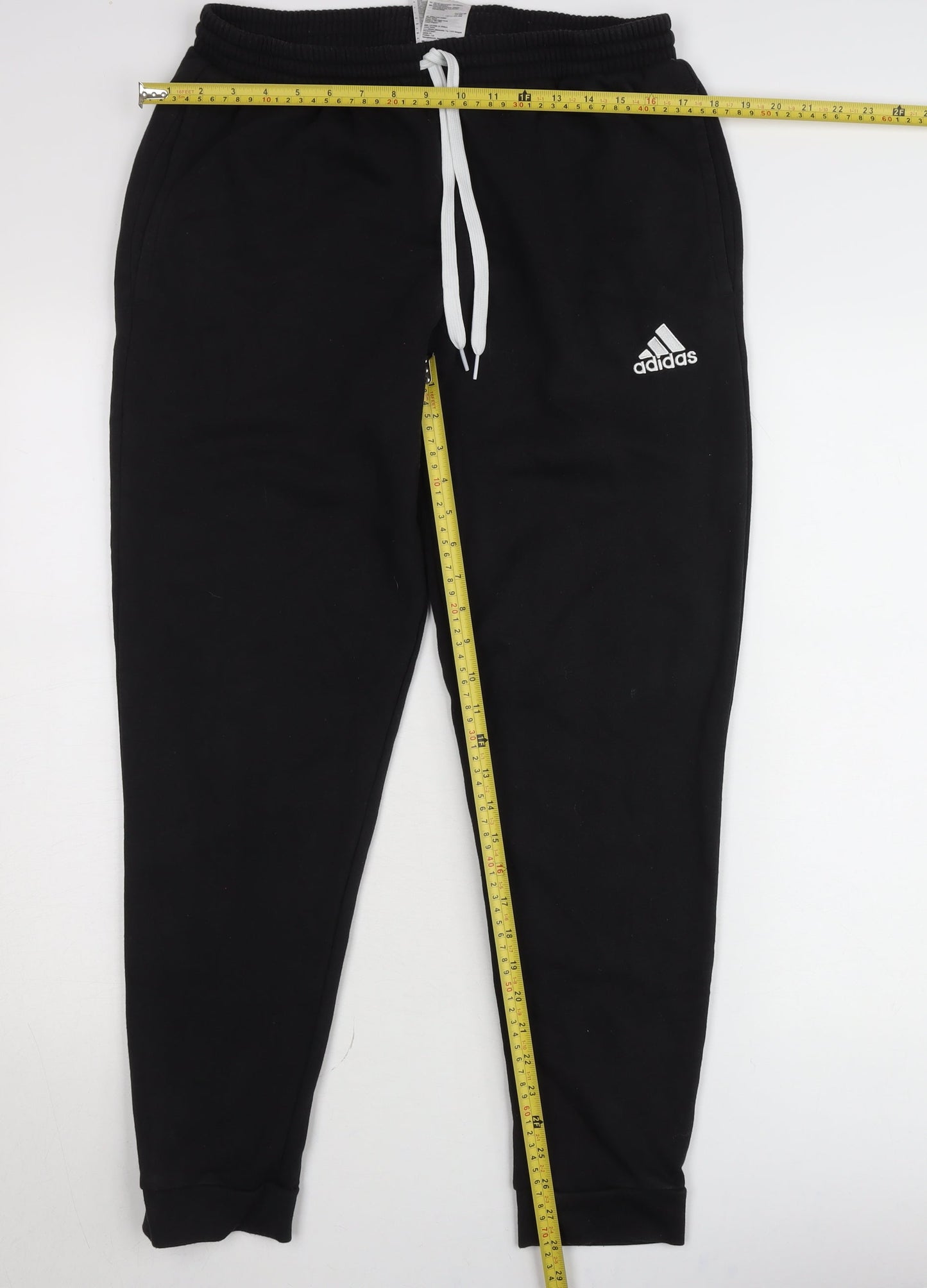 Adidas Mens Black Jogger Sweatpants L Regular Fit Fleece Trousers