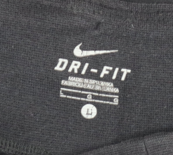 Nike Women Black Sweatpants L Dri-Fit Sports Trousers