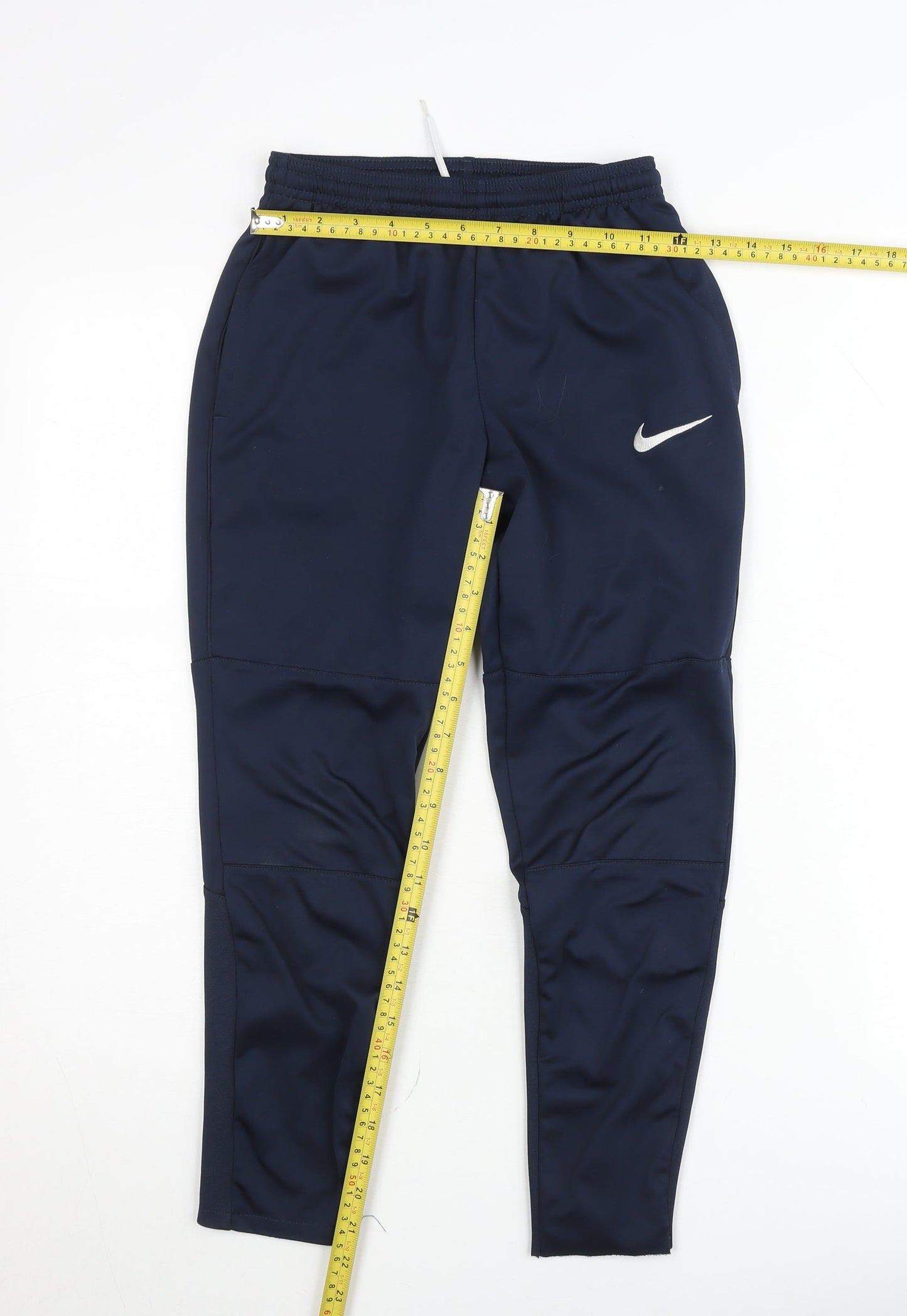 Nike Boys Blue Dri-FIT Track Pants 13-14 Yrs Tapered Sportswear