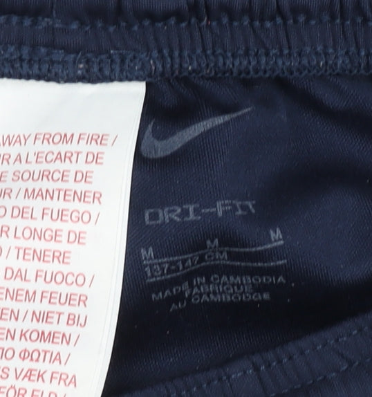 Nike Boys Blue Dri-FIT Track Pants 13-14 Yrs Tapered Sportswear