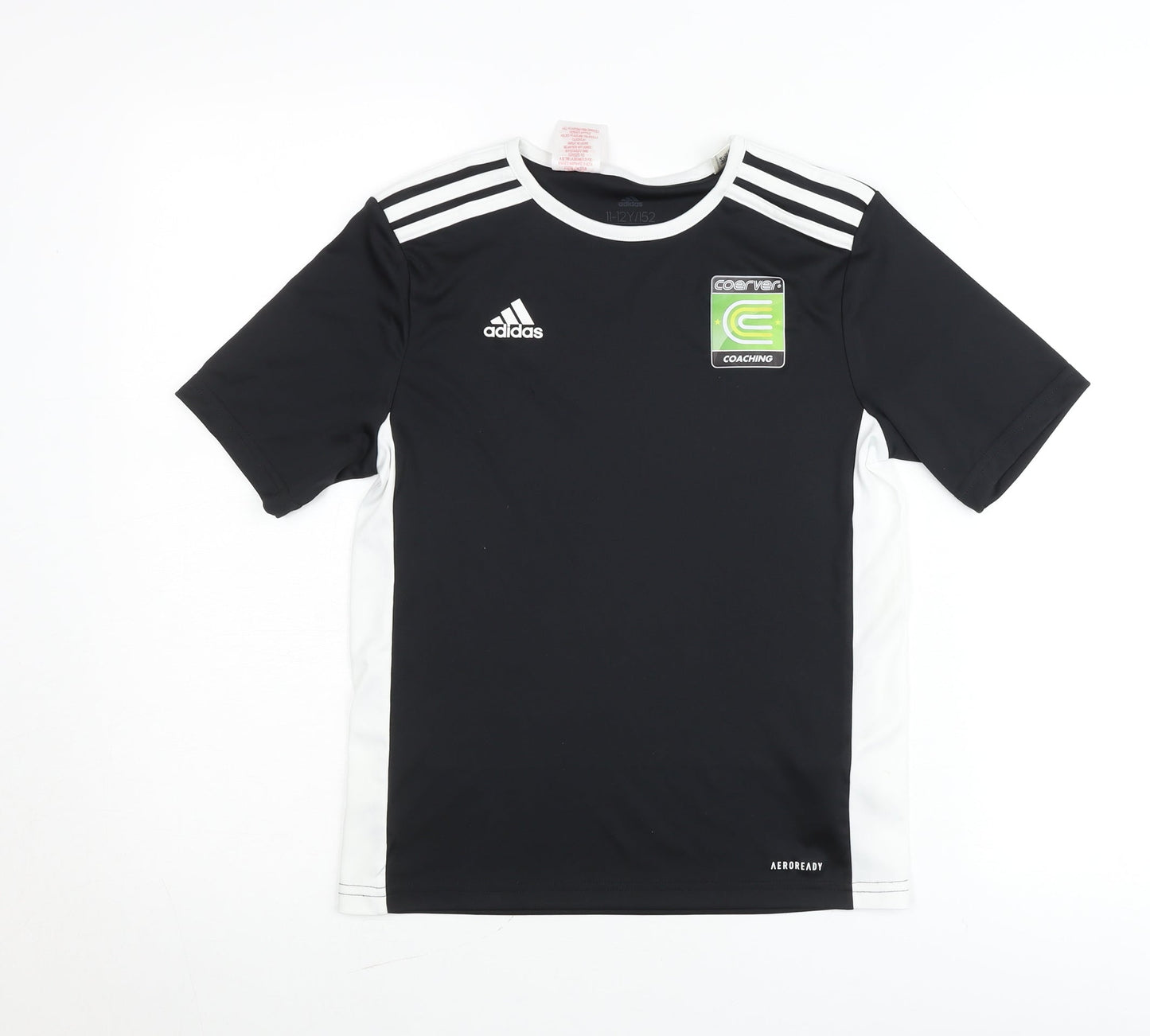 Adidas Boys Black 11-12Y Football Training T-Shirt Aeroready Sportswear