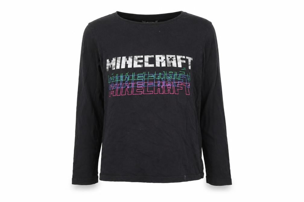 Marks and Spencer Teens Black Minecraft Long Sleeve T-Shirt Size 10
