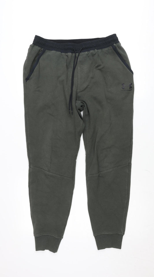 Under Armour Mens Green Jogger Fleece Sweatpants Trousers L