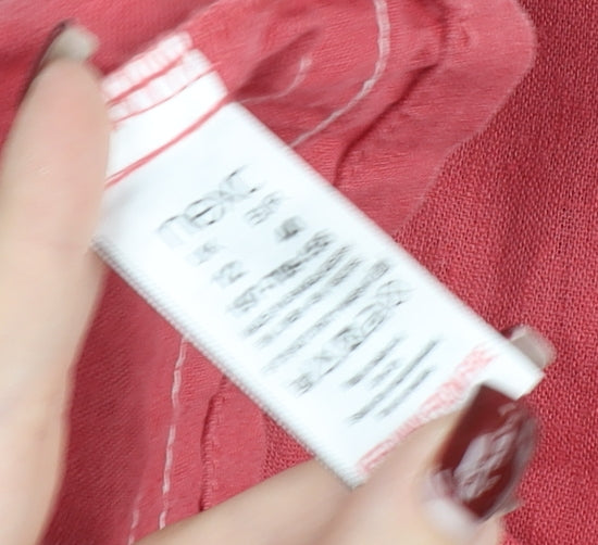 Next Women’s Red White Shift Dress Size 12 Linen Cotton Casual