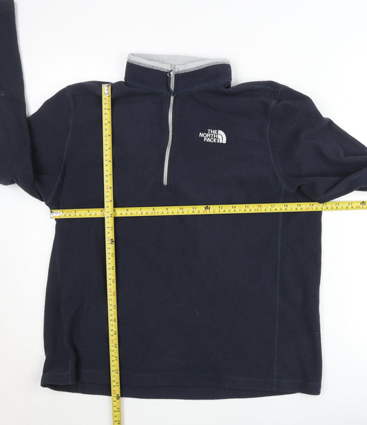 The North Face Men's Blue Fleece Pullover Sweatshirt L 1/4 Zip Outdoor