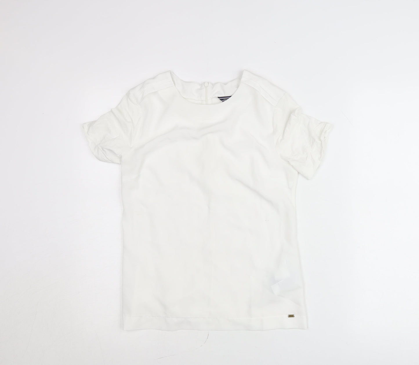 Tommy Hilfiger Women's White XS Short Sleeve Blouse Top