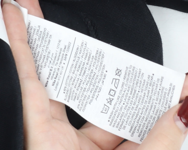 Nike Boys Black Full Zip Hooded Jacket 11-12 Years Cotton Blend