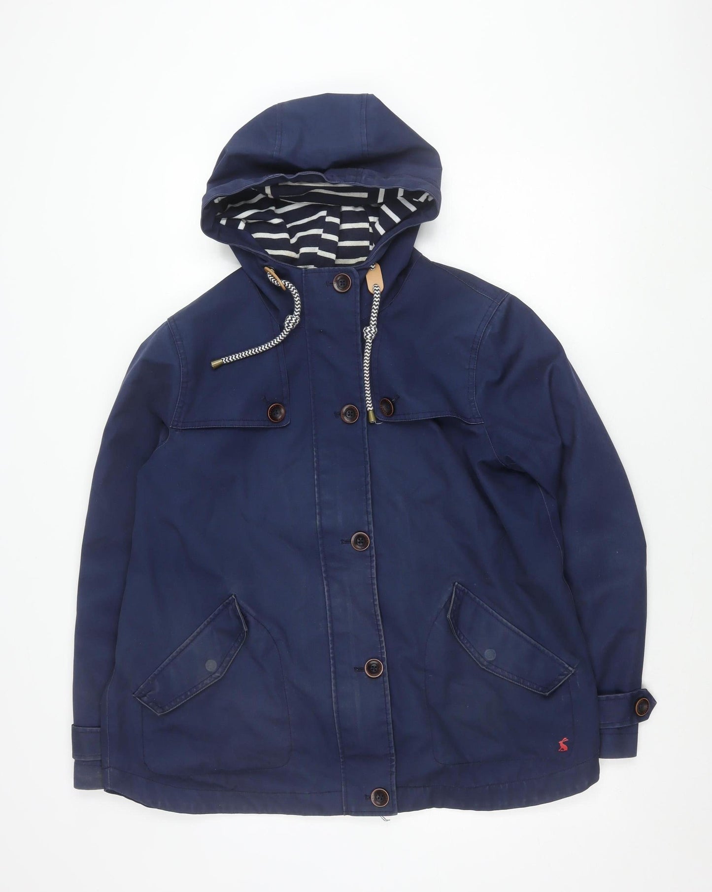 Joules Womens Blue Hooded Waterproof Rain Jacket Coat Size 16