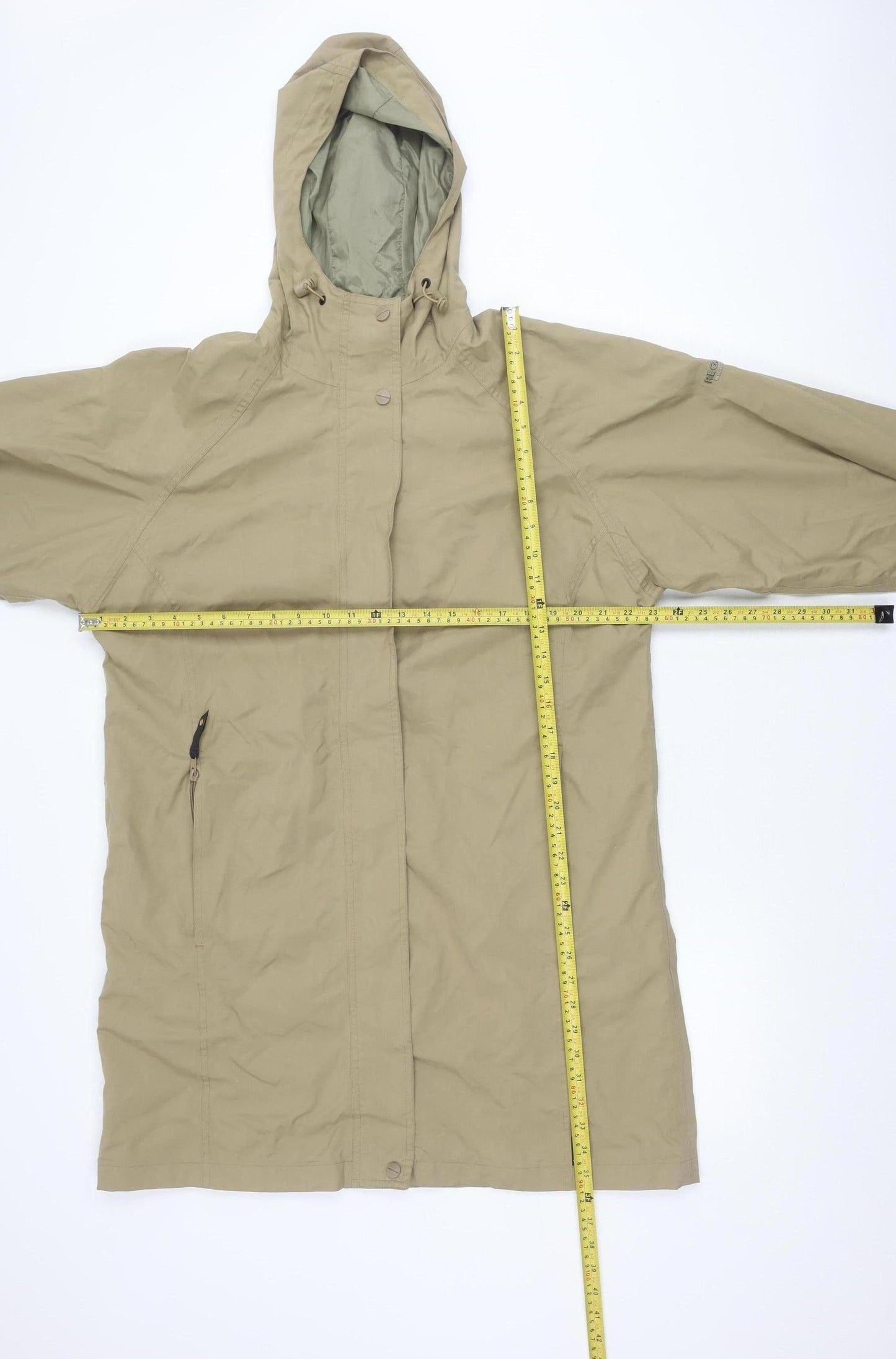 Regatta Womens Beige Waterproof Hooded Rain Coat UK14 Long Jacket