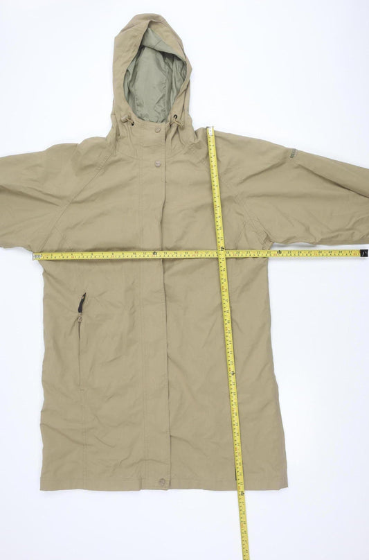 Regatta Womens Beige Waterproof Hooded Rain Coat UK14 Long Jacket