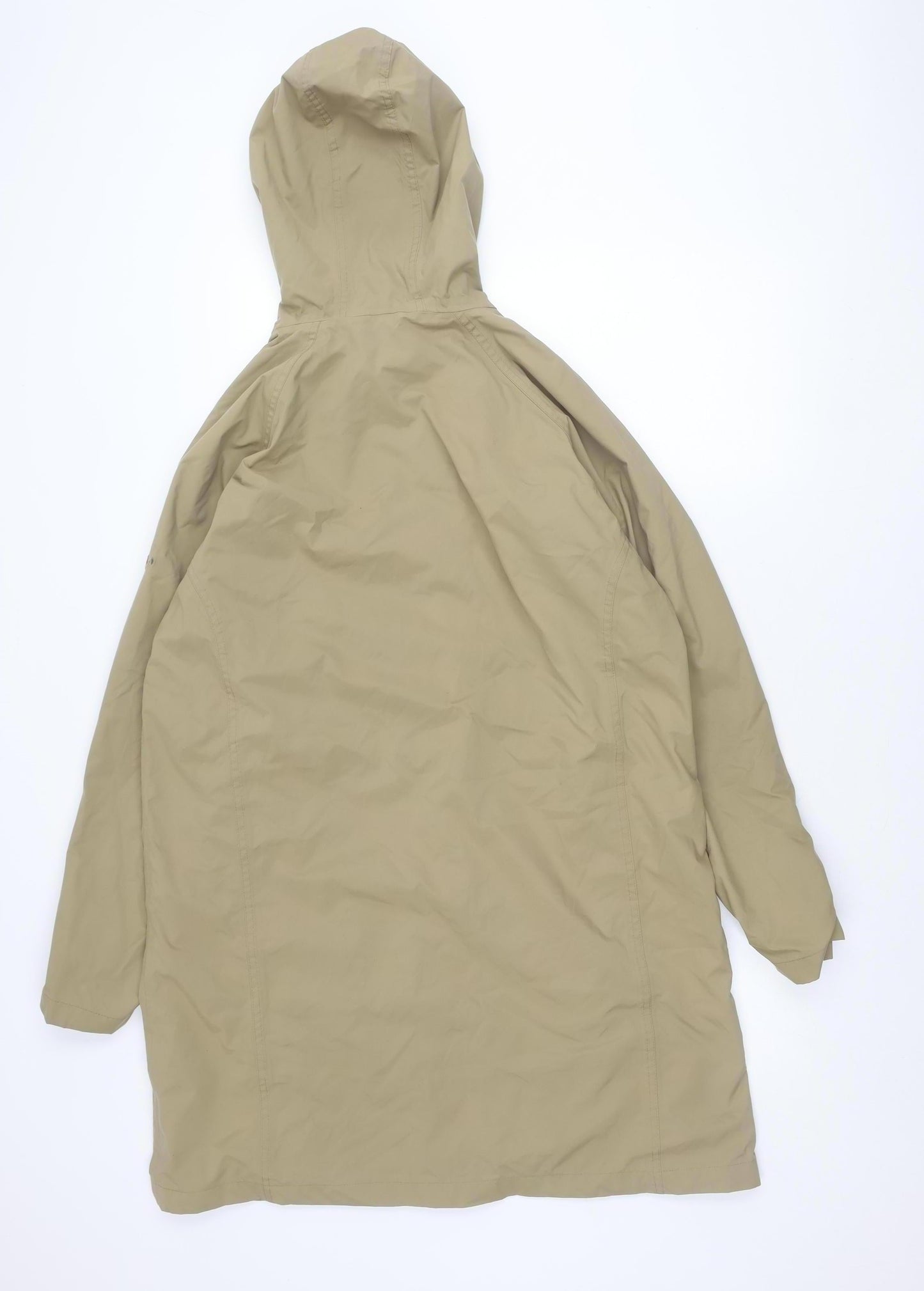 Regatta Womens Beige Waterproof Hooded Rain Coat UK14 Long Jacket