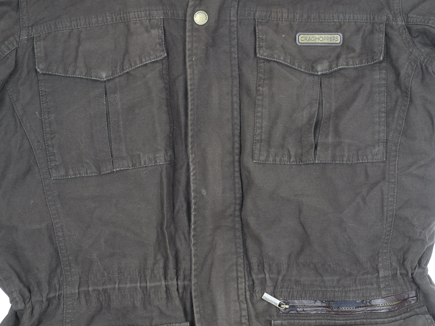 Craghoppers Mens Brown Cotton Hooded Parka Jacket Size M Waterproof