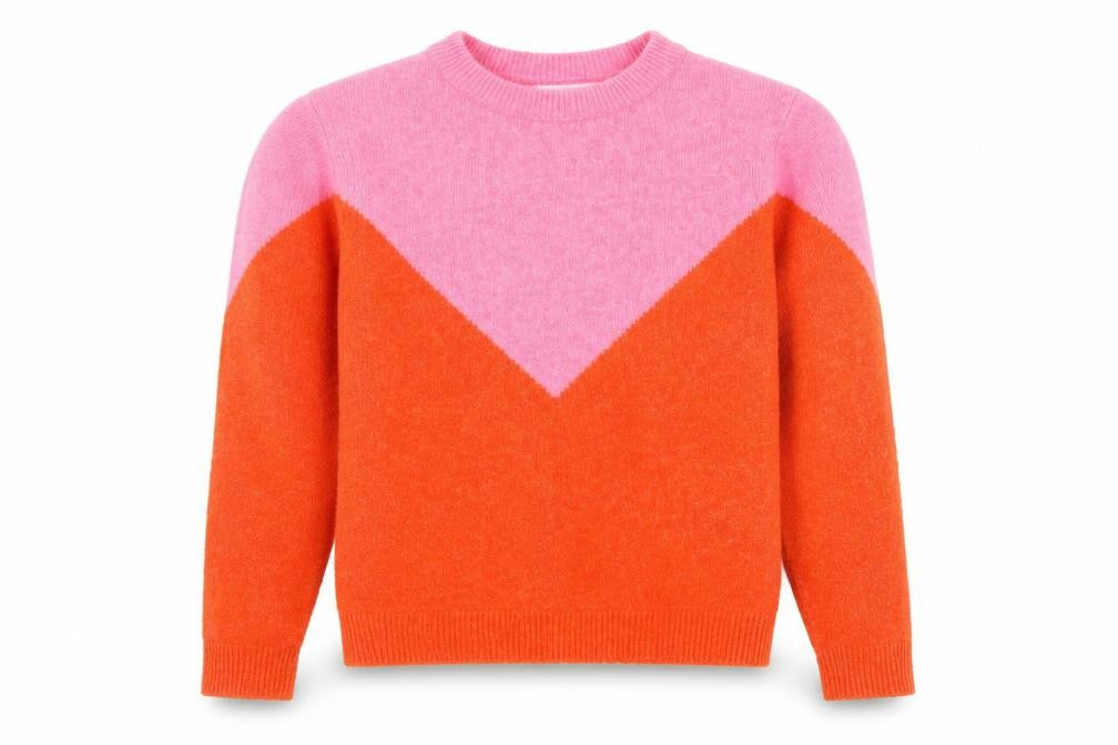 Vero Moda Women’s Pink Orange Pullover Jumper Size S Crew Neck Knit
