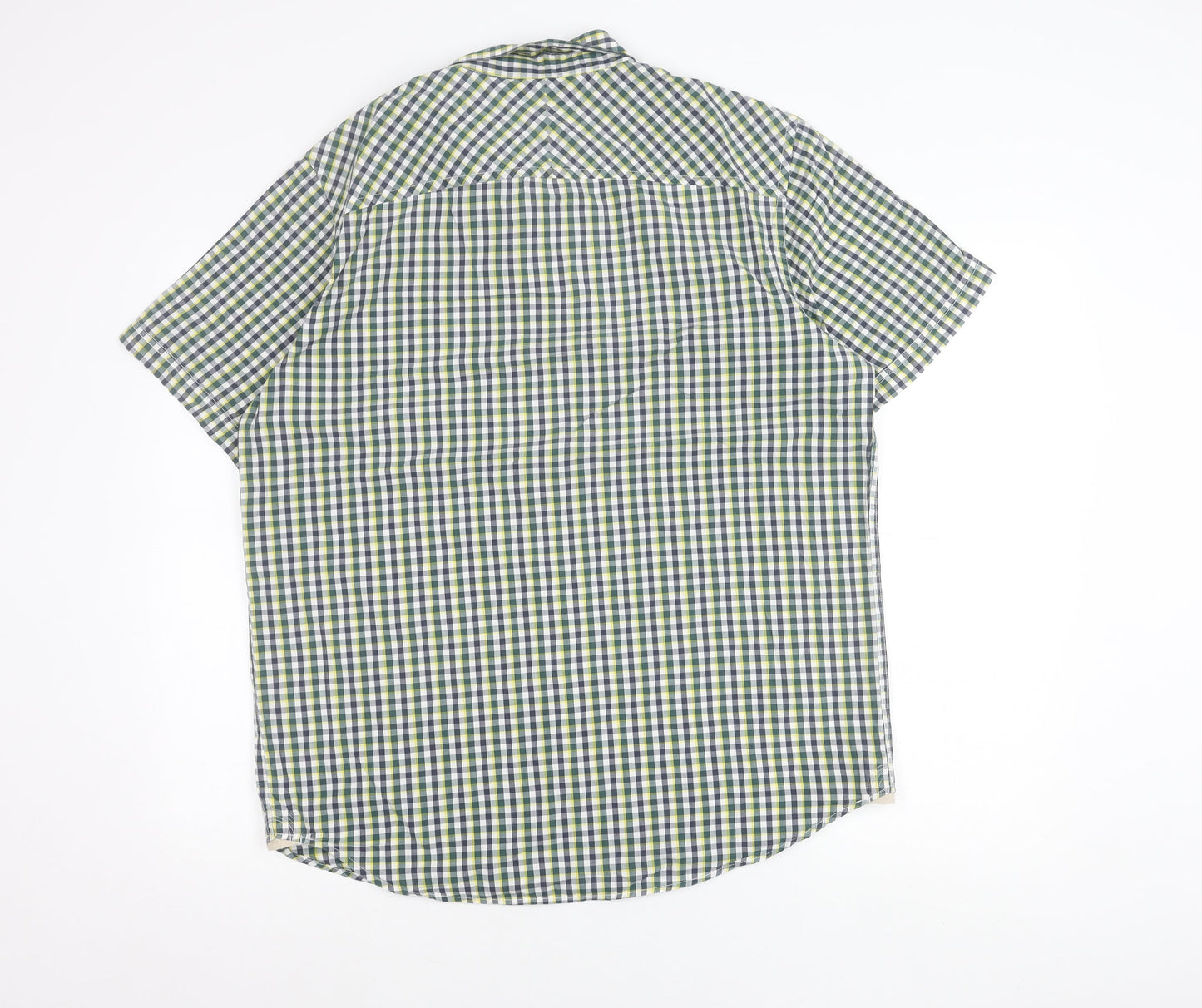 Timberland Mens Green Checked Short Sleeve Regular Fit Shirt L