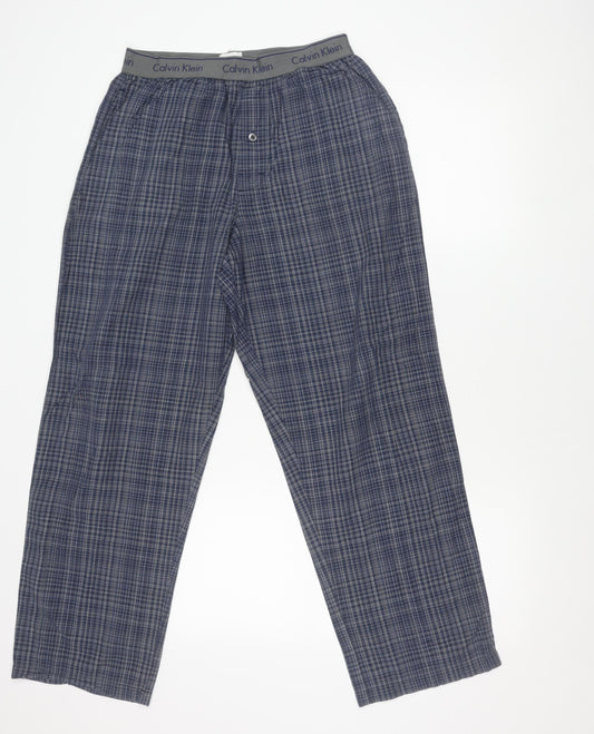 Calvin Klein Men’s Blue Check Cotton Pyjama Pants M Lightweight