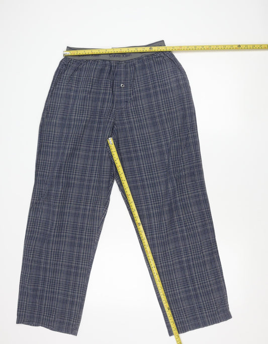 Calvin Klein Men’s Blue Check Cotton Pyjama Pants M Lightweight