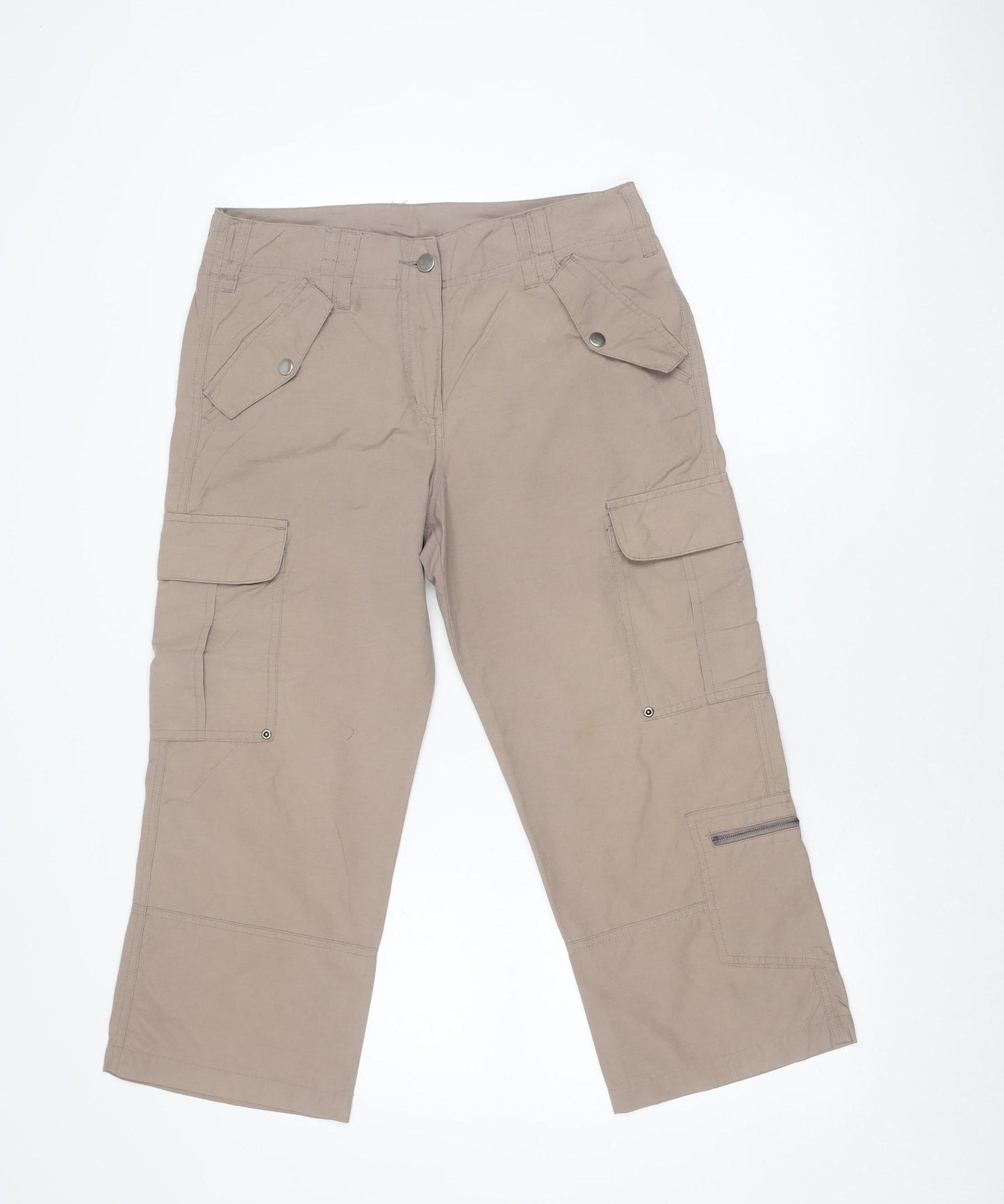 Casual Club Women’s Beige Cargo Trousers Size 10 Straight Leg