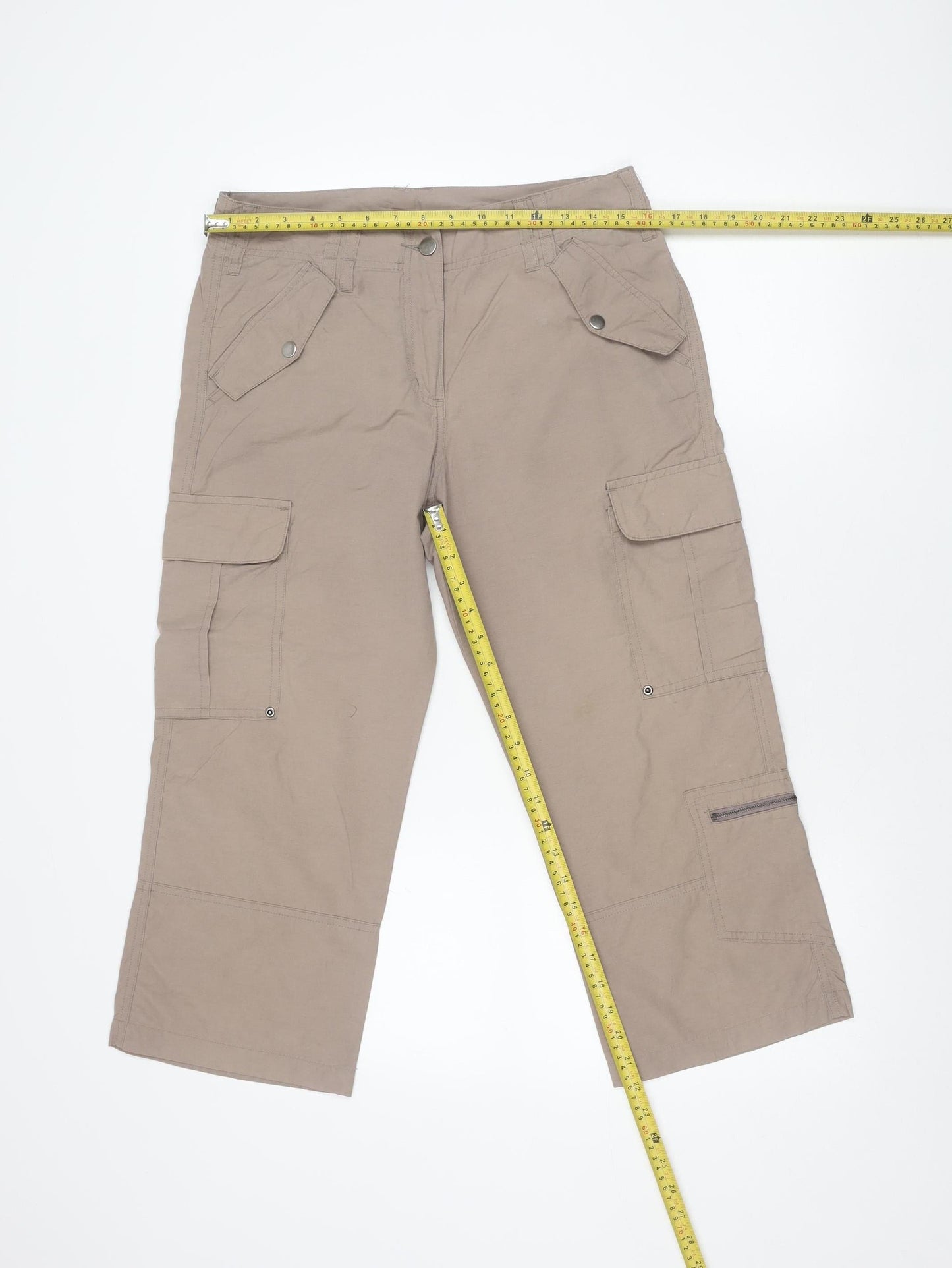 Casual Club Women’s Beige Cargo Trousers Size 10 Straight Leg