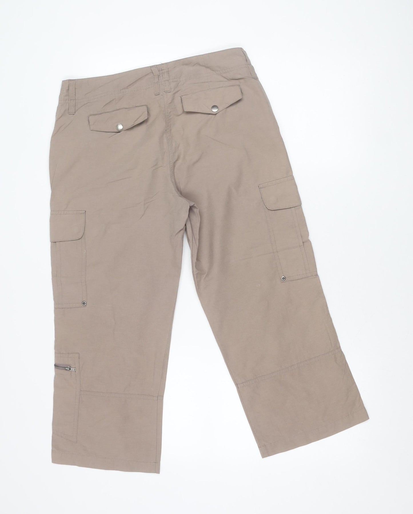 Casual Club Women’s Beige Cargo Trousers Size 10 Straight Leg