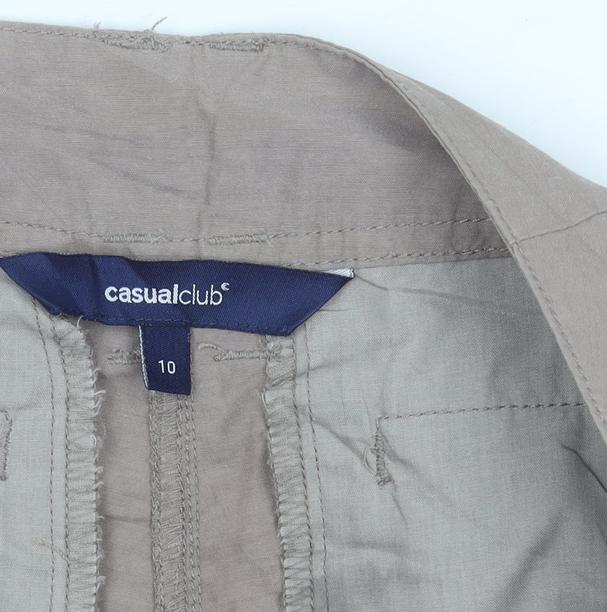 Casual Club Women’s Beige Cargo Trousers Size 10 Straight Leg