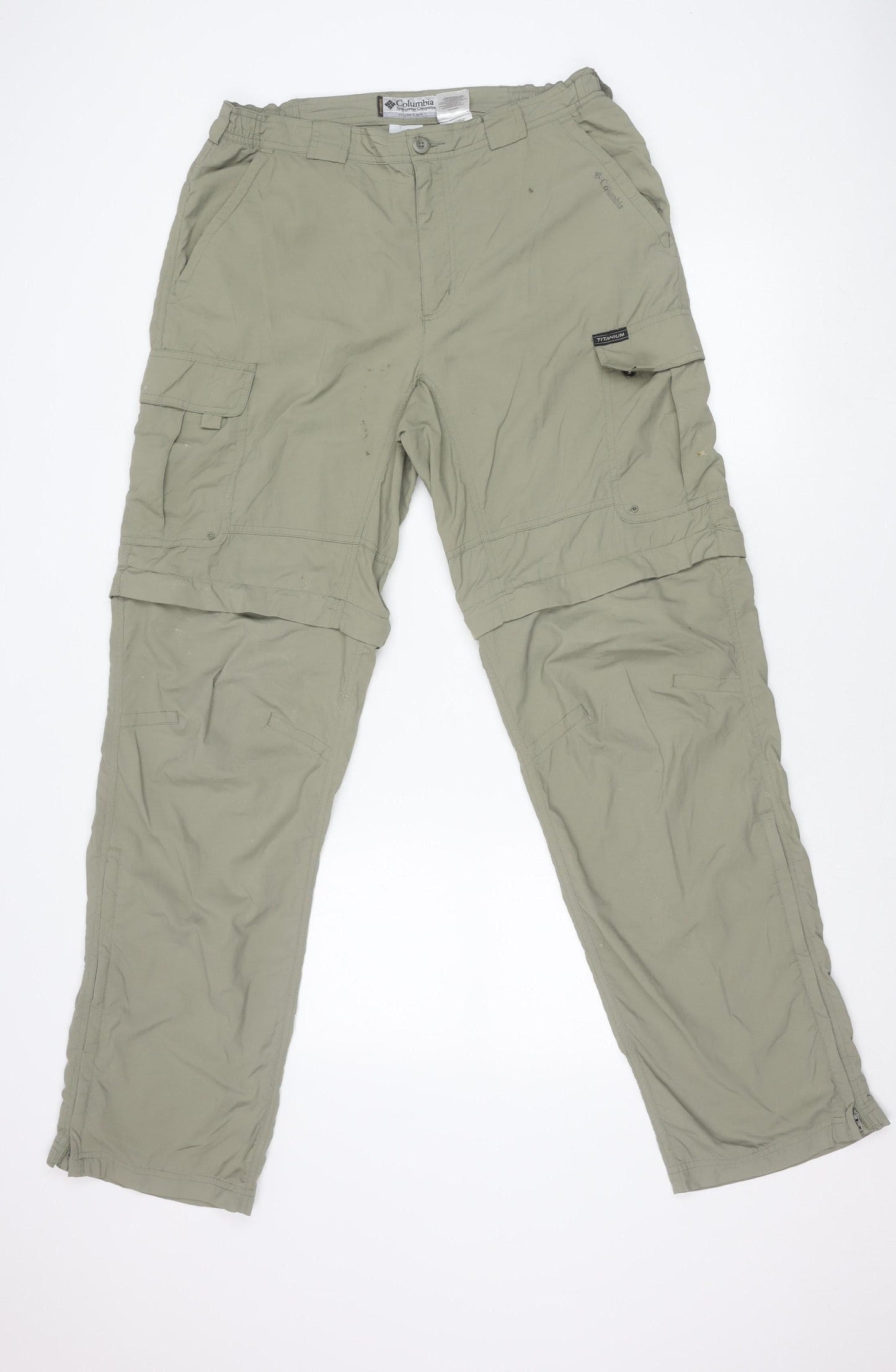 Columbia Unisex Adults Grey Cargo Trousers M Nylon Outdoor Hiking