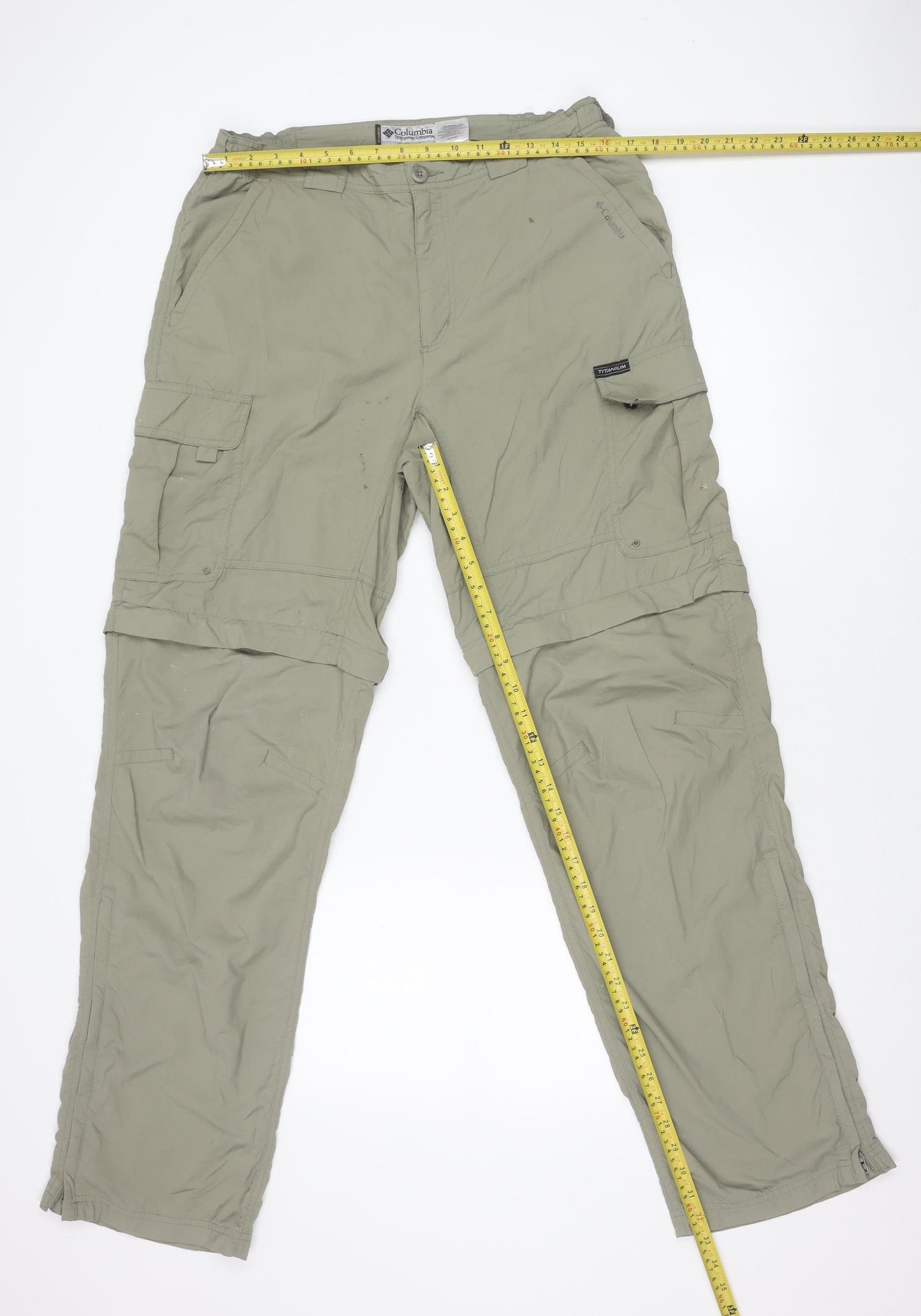 Columbia Unisex Adults Grey Cargo Trousers M Nylon Outdoor Hiking