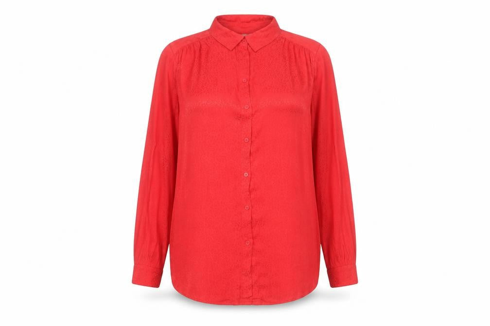 H&M Women’s Red Button-Up Long Sleeve Blouse UK 16