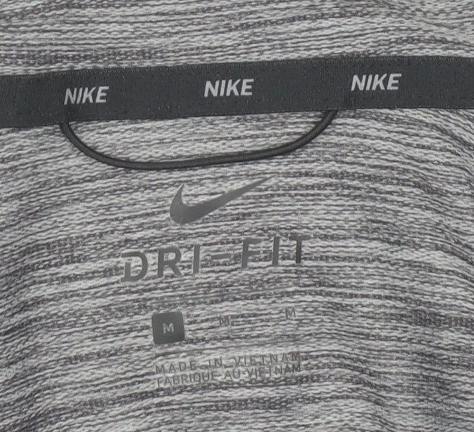 Nike Men's Grey Dri-FIT Full Zip Hoodie Size M Lightweight Sportswear