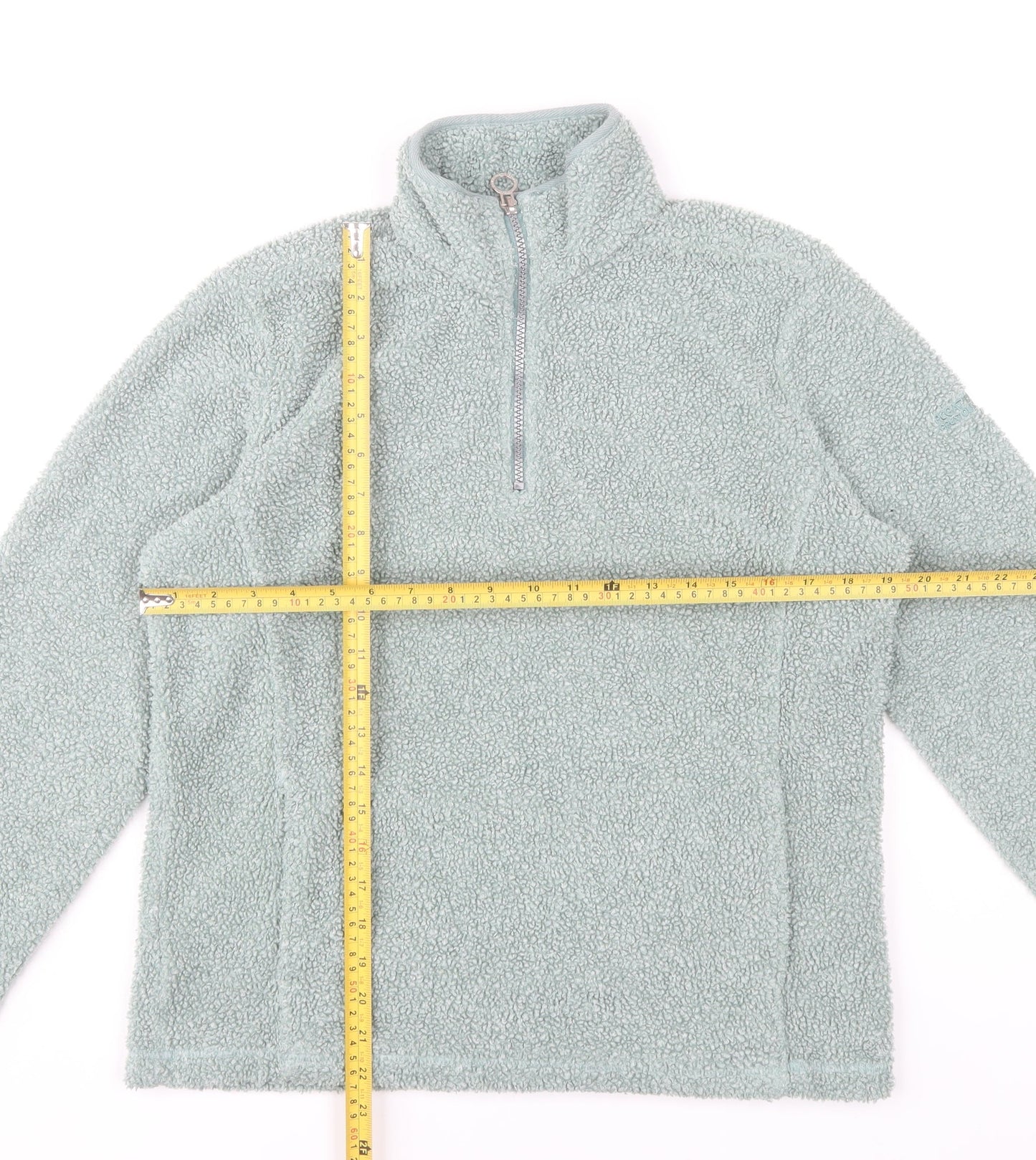 Regatta Women’s Green Fleece Sweatshirt UK 12 1/4 Zip Outdoor Pullover