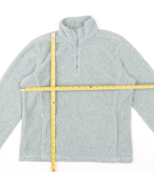 Regatta Women’s Green Fleece Sweatshirt UK 12 1/4 Zip Outdoor Pullover