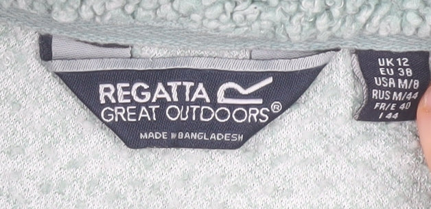 Regatta Women’s Green Fleece Sweatshirt UK 12 1/4 Zip Outdoor Pullover