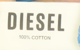 Diesel Mens Blue Crew Neck Cotton Short Sleeve T-Shirt Size S