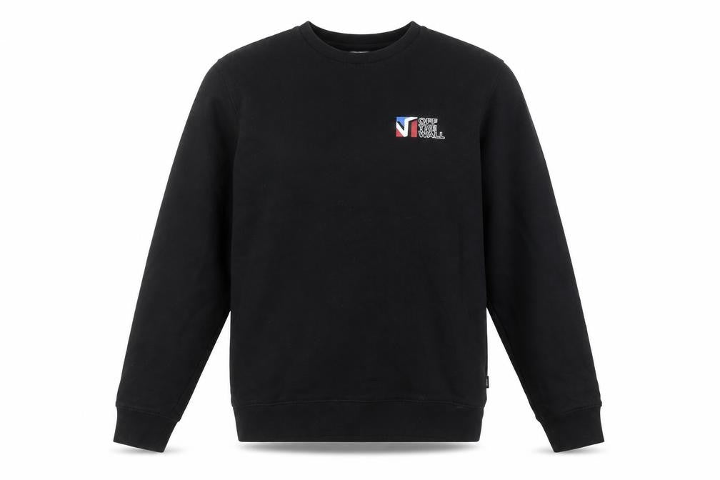 Vans Women's Black Small Sweatshirt Crew Neck Cotton Logo Print
