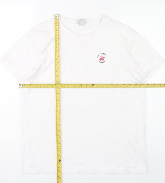 Beverly Hills Polo Club Men's White M Crew Neck Cotton T-Shirt