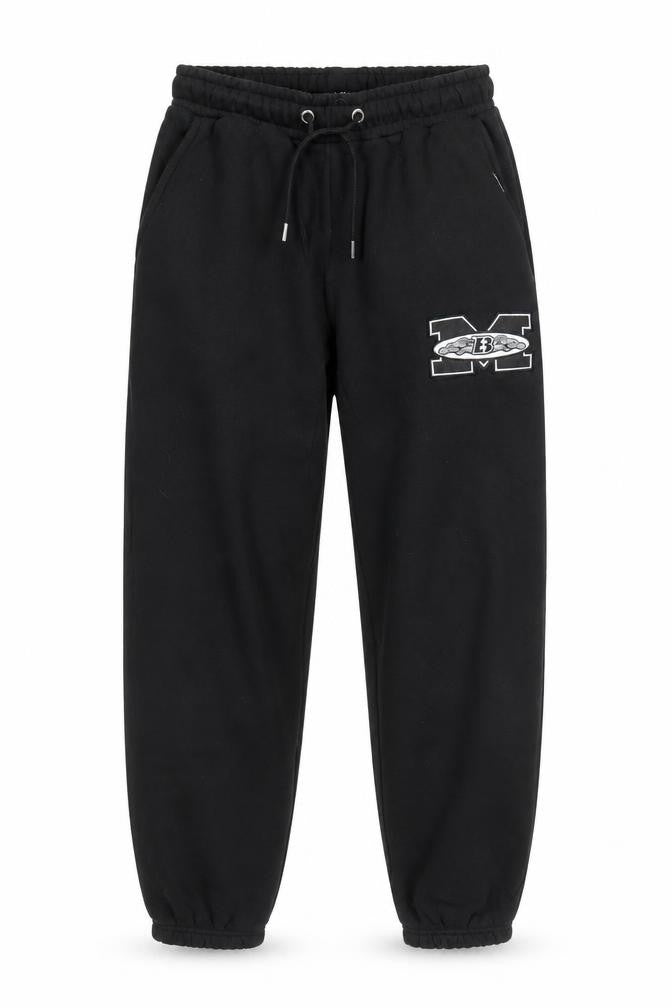 Front view of boohooMAN men’s black xs sweatpants joggers casual fleece