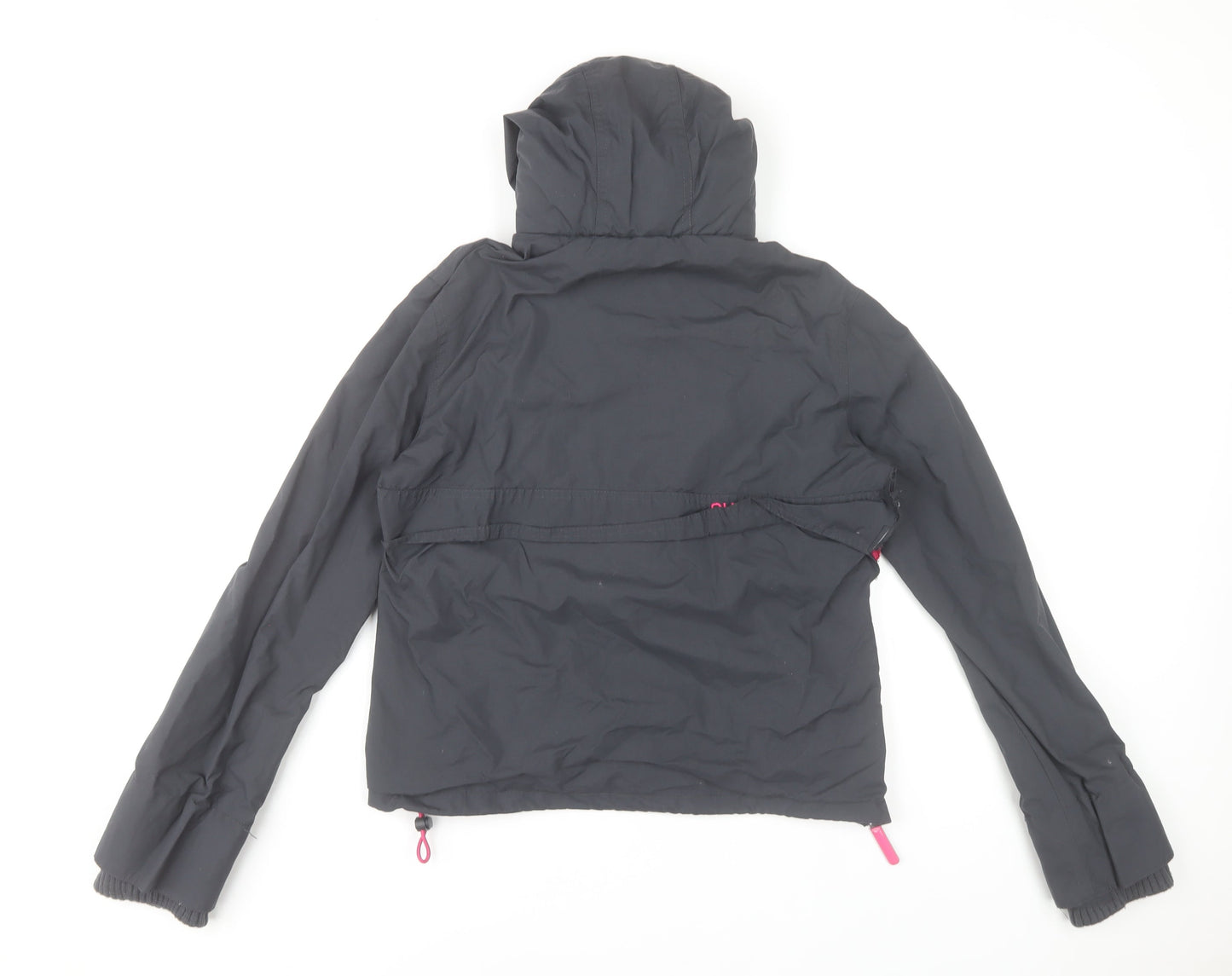 Superdry Women’s Black Windbreaker Jacket M Hooded Outdoor Sports