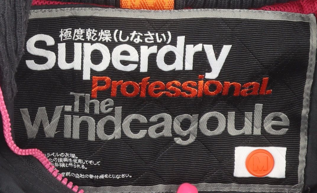 Superdry Women’s Black Windbreaker Jacket M Hooded Outdoor Sports