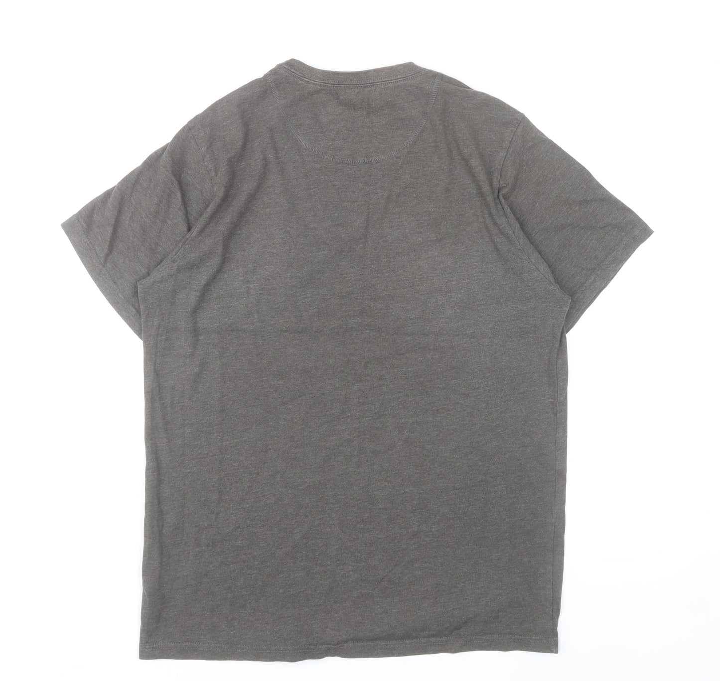 Ellesse Men’s Grey T-Shirt Small Logo Print Crew Neck