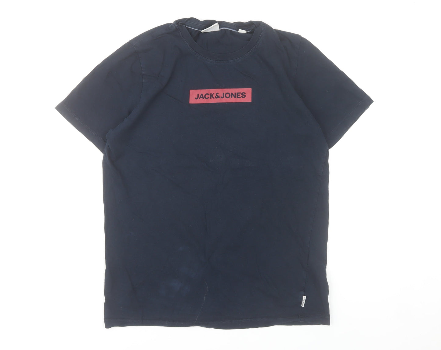 Jack & Jones Men’s Blue Logo Core T-Shirt Size S Casual Cotton