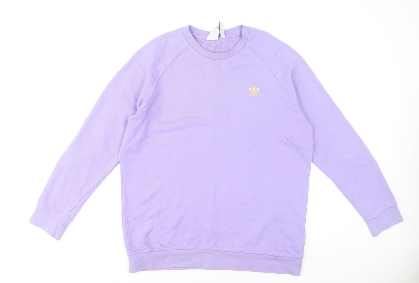 Adidas Mens Purple Sweatshirt L Crew Neck Pullover Logo Sportswear