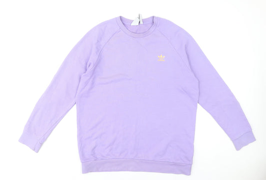 Adidas Mens Purple Sweatshirt L Crew Neck Pullover Logo Sportswear
