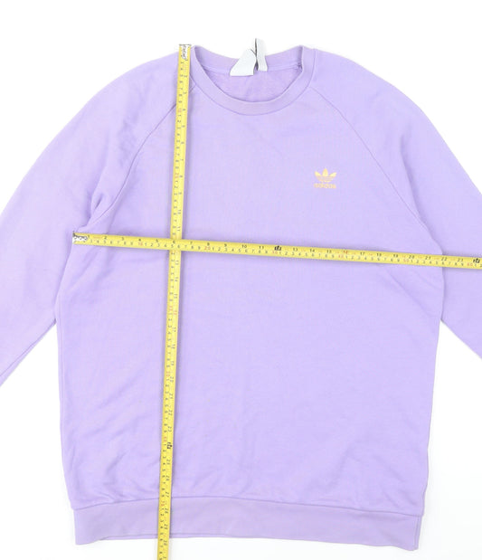 Adidas Mens Purple Sweatshirt L Crew Neck Pullover Logo Sportswear