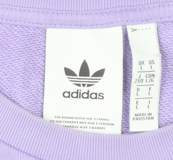 Adidas Mens Purple Sweatshirt L Crew Neck Pullover Logo Sportswear